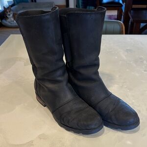 Sorel Black Leather Riding-Inspired Boots
